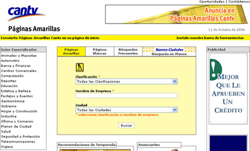 posicionamiento en buscadores paginas amarillas venezuela