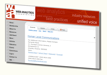 Human Level Communications, miembro de la Web Analytics Association