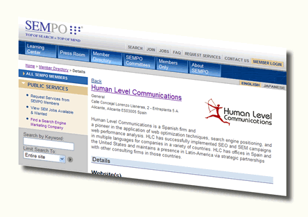 Human Level Communications, miembro de la Search Engine Marketing Professional Organization