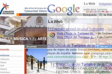 Resultados de turismo en Google