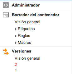 Estructura del Tag Manager de Google