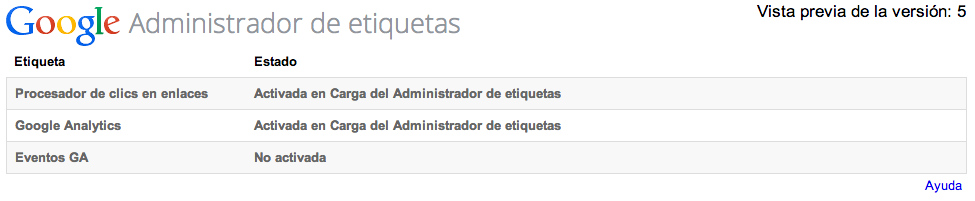 Modo depuración en Google Tag Manager