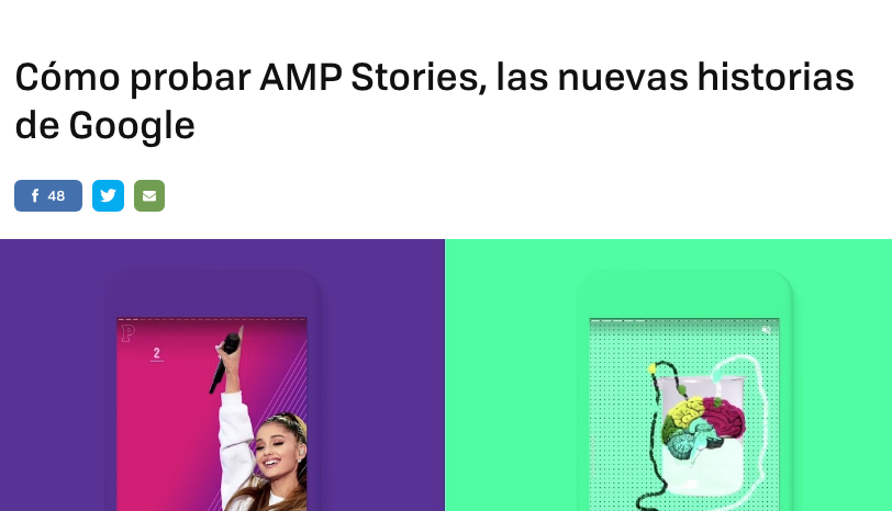 Nuevas historias AMP