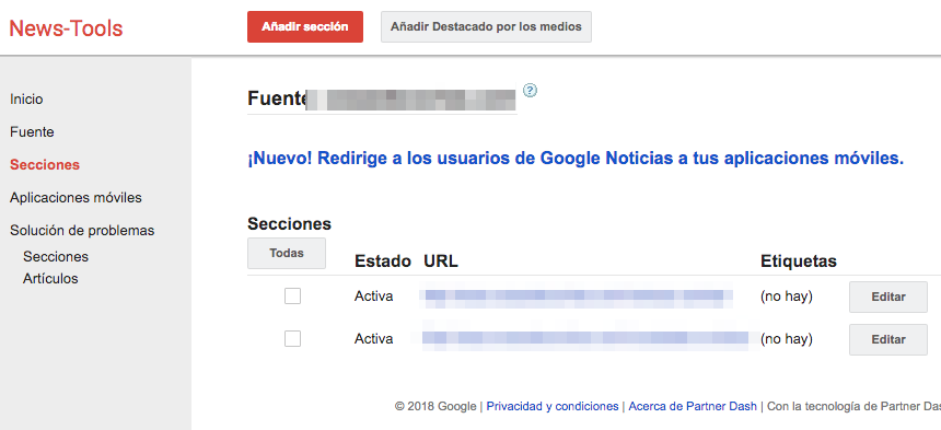 Cómo añadir una sección en Google Noticias