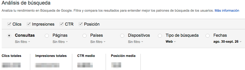 Análisis de búsqueda en Google Search Console