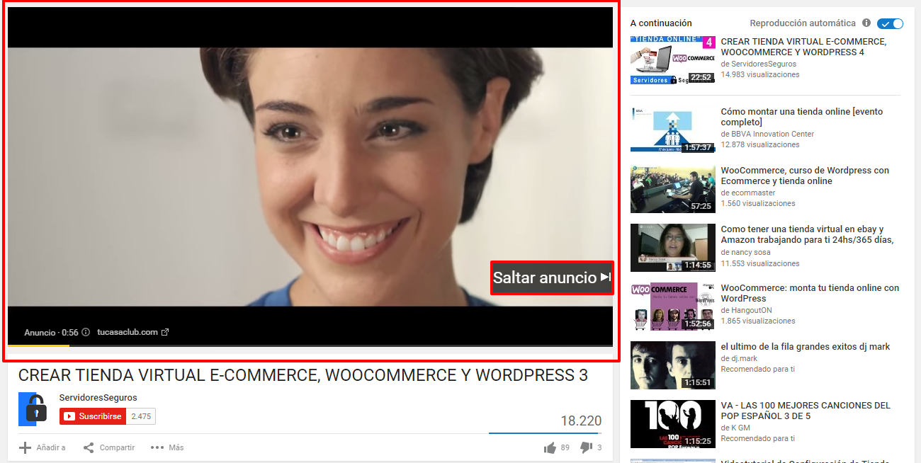 Anuncios de video en YouTube