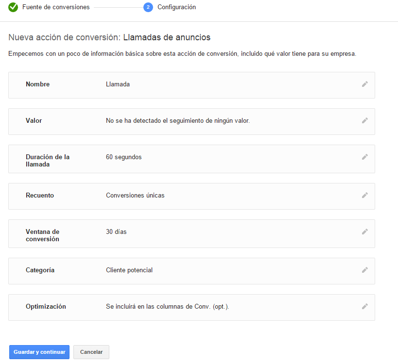 Conversiones desde extensiones Google AdWords