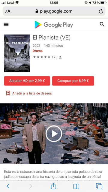 resultados de películas de Google Películas