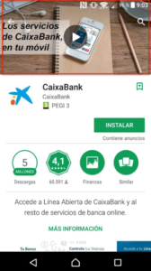 Promotional video in the CaixaBank app on Play Store