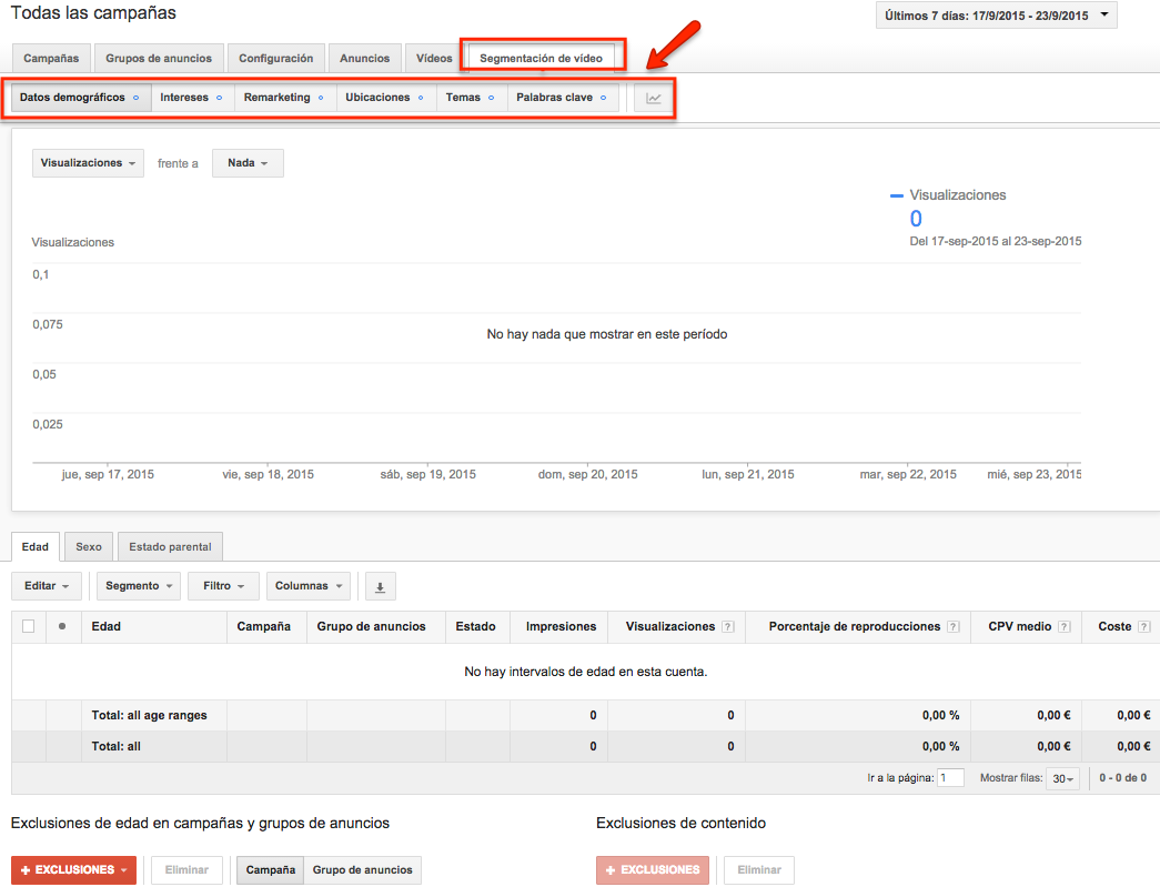 Video targeting in Google AdWords