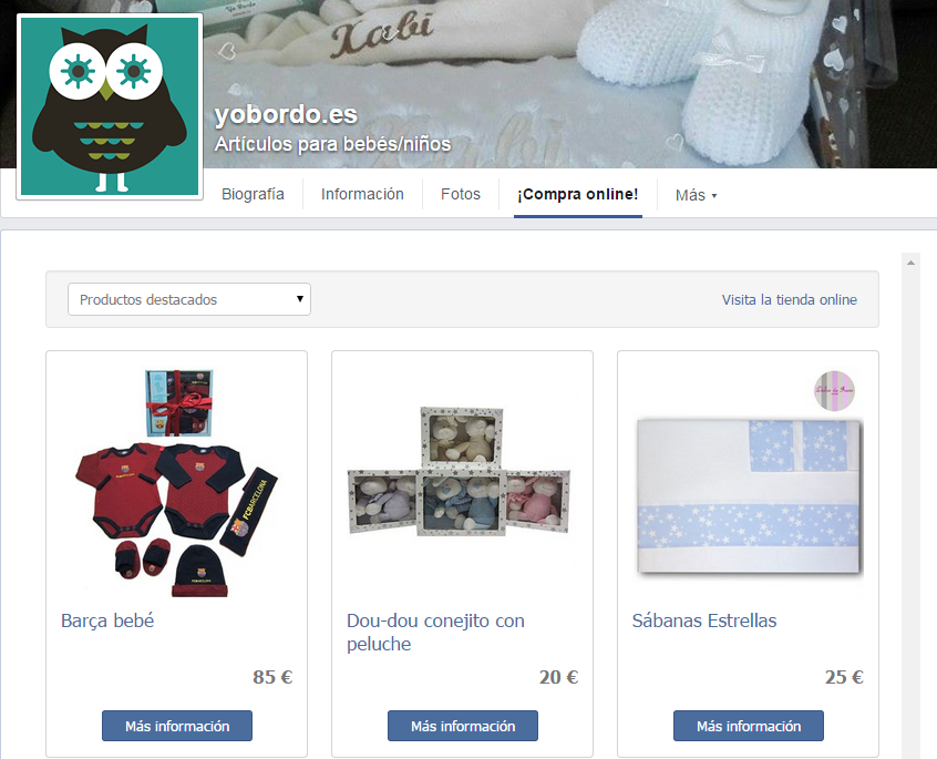 Tienda online en Facebook realizada por OptimizedStores