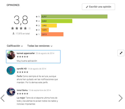 Rating and reviews on Google Play for Android by Google