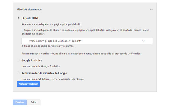 Verificación de tienda online en Google Merchant Center