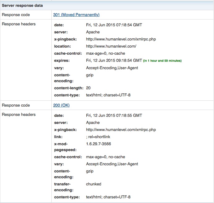 Header analysis with Site Info