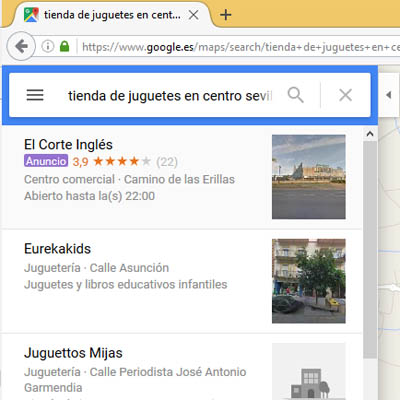 anuncios en Google maps