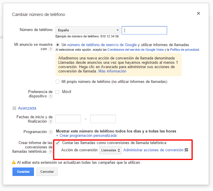 asignar conversiones Google AdWords