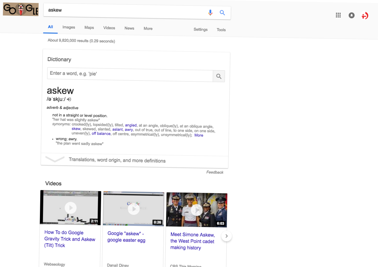 Truco de Google que tuerce la pantalla de los resultados de búsqueda