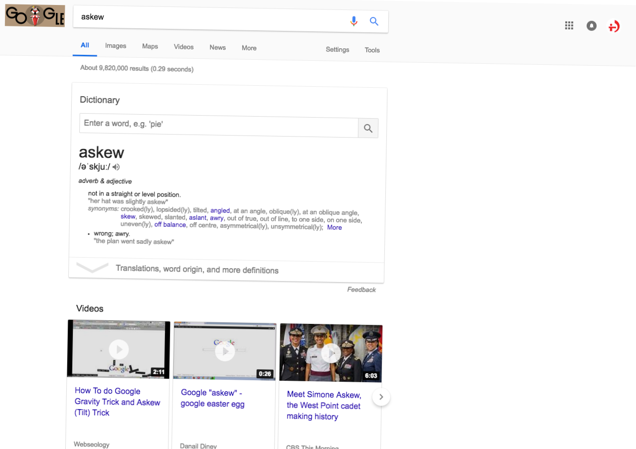 Google trick that twists the display of search results