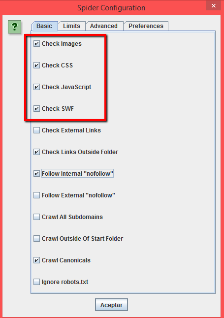 crawl all file types with Screaming Frog