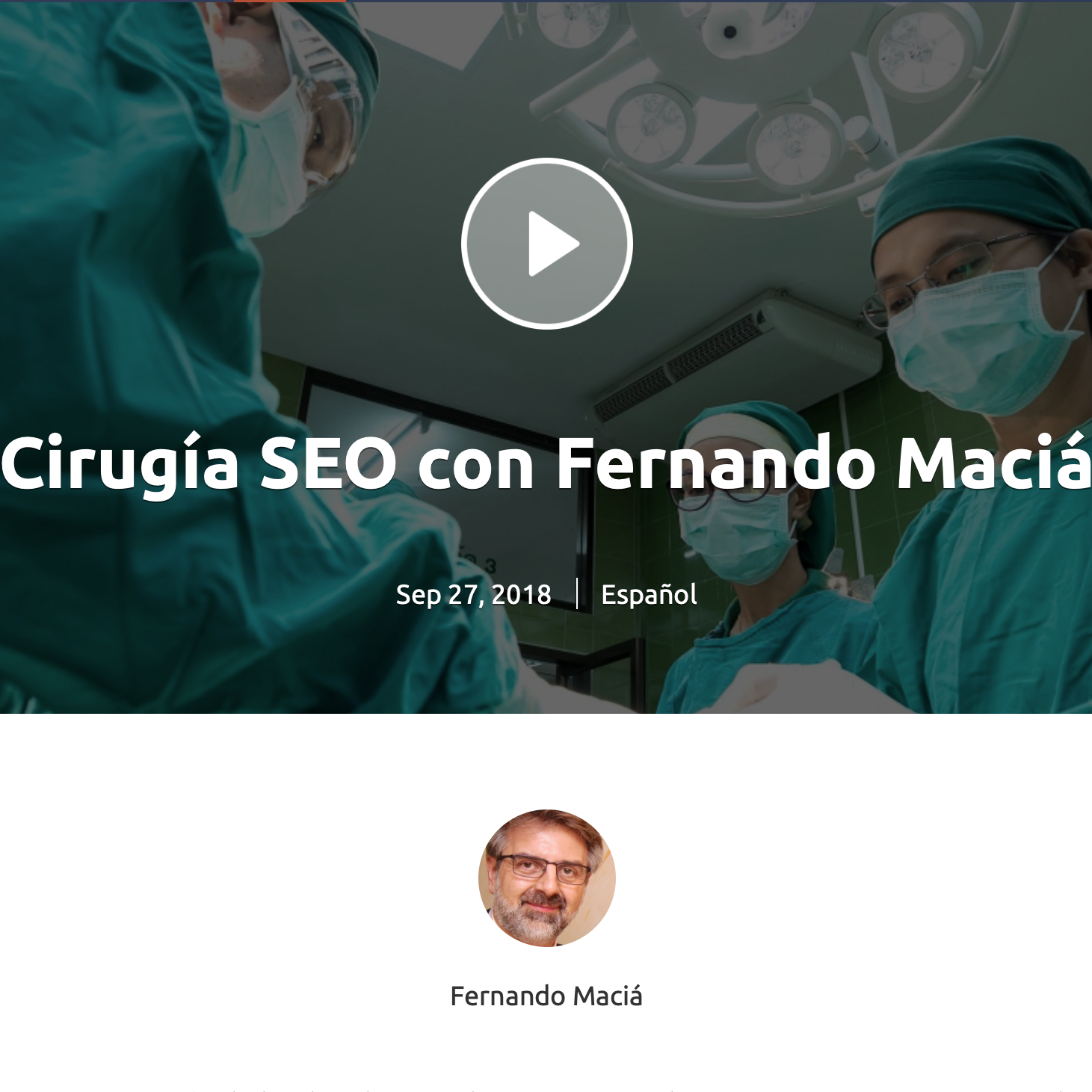Cirugía SEO con Fernando Maciá - Webinar de SEMRush