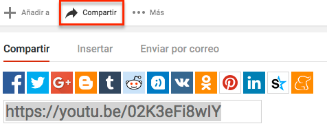 compartir vídeo en YouTube