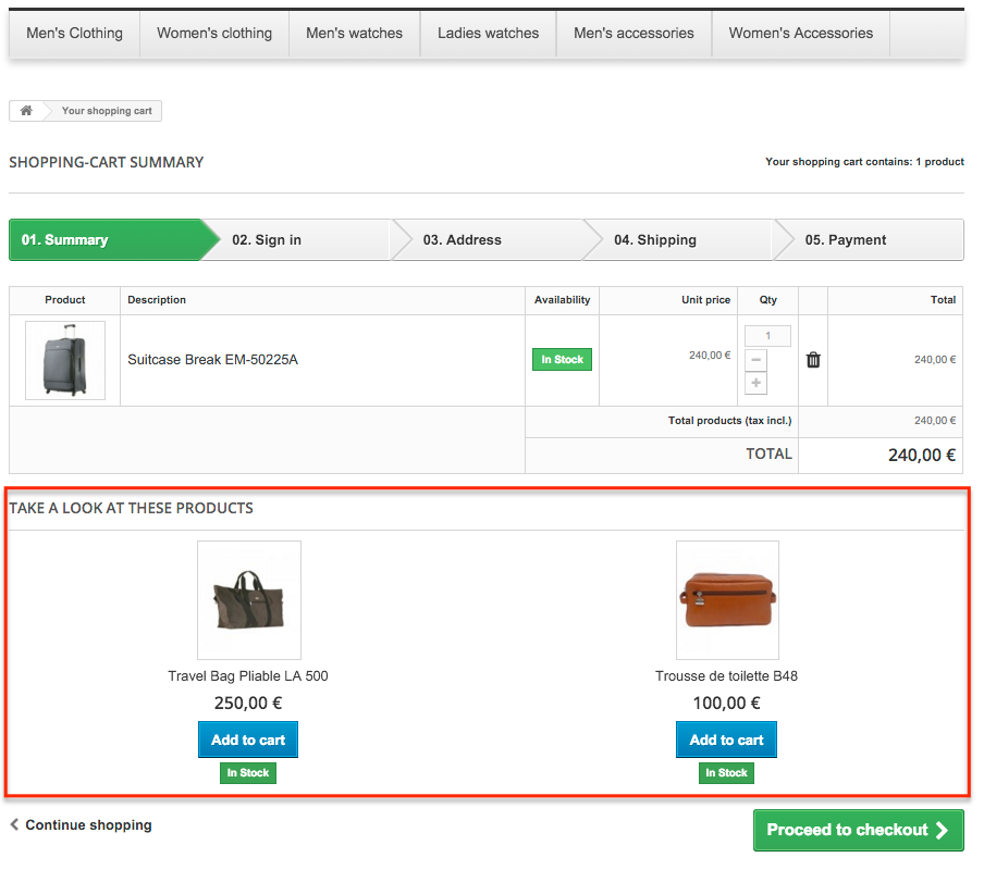 Cross selling en cesta de la compra