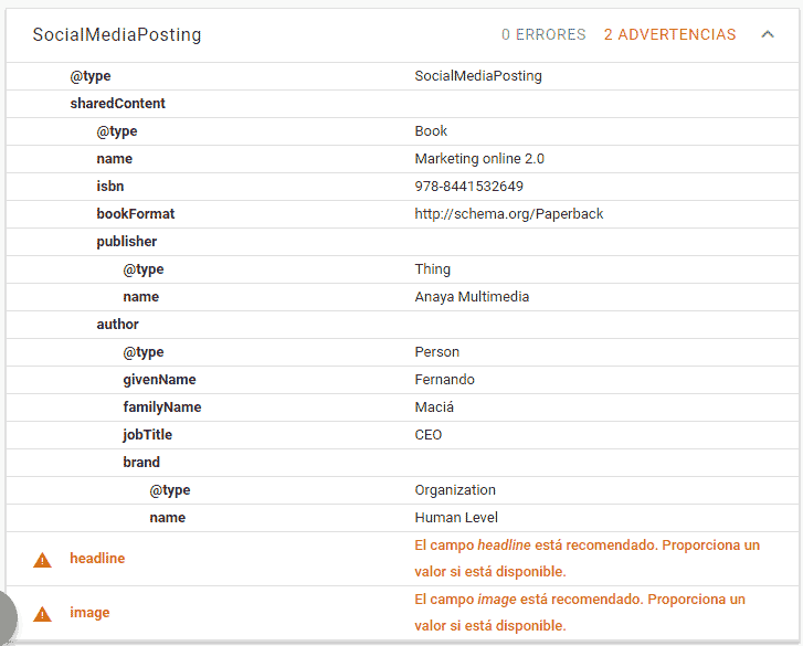 Google Structured Data Tool Result