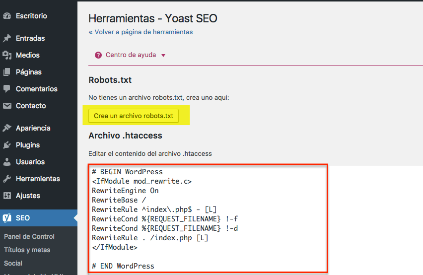 Robots and htaccess file creator and editor