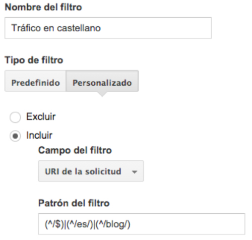 Filtering in Google Analytics with regular expressions