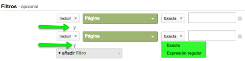 Expresiones regulares en Google Analytics