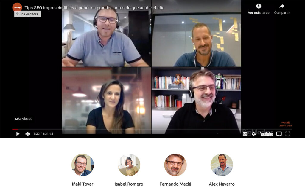 Fernando Maciá en el webinar tips SEO para 2019 de SEMrush