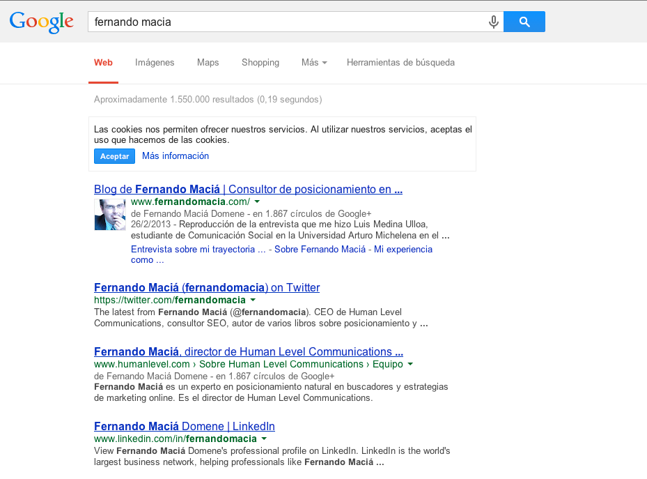 Search Fernando Maciá in Google