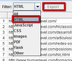 filtering html Screaming Frog