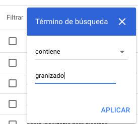 Filtrado mediante término de búsqueda en Google AdWords