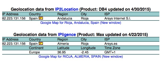 Server IP geolocation