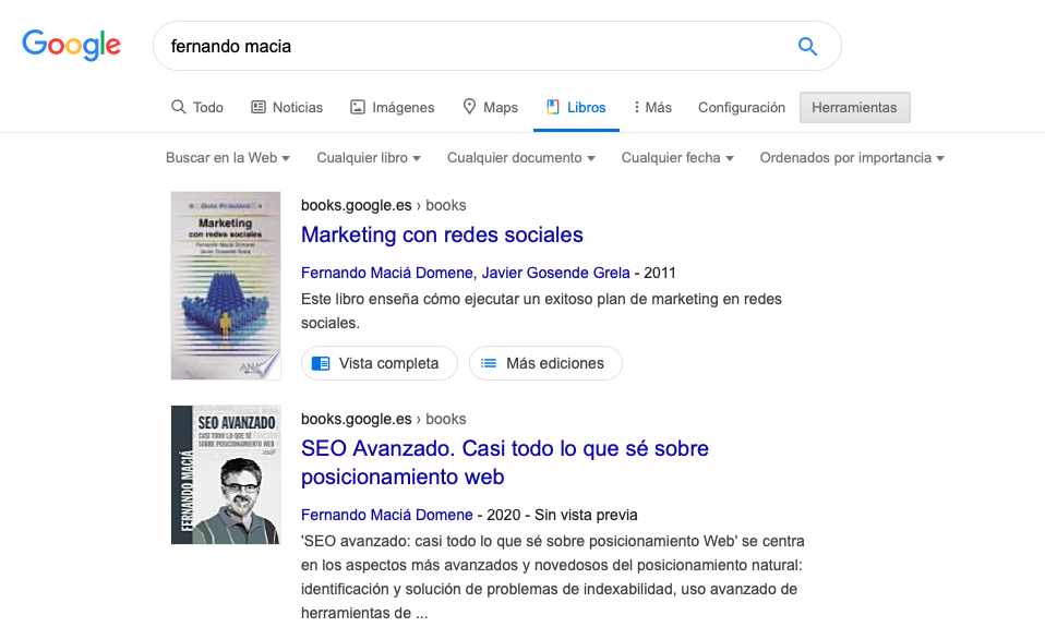 Resultados de Google Libros