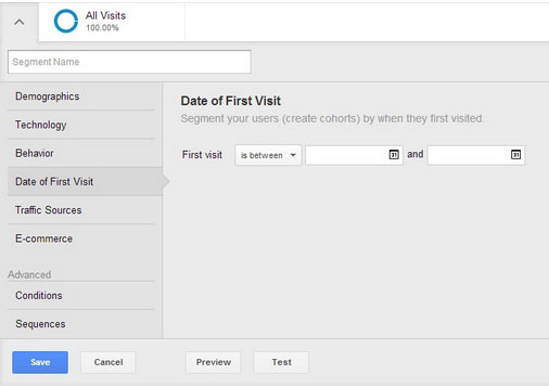 Cohort definition with Google Analytics