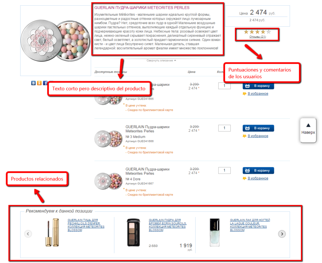 Product sheet of the Russian online store letu.ru