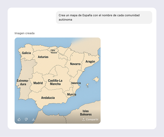 Mapa de España generado por GPT-5