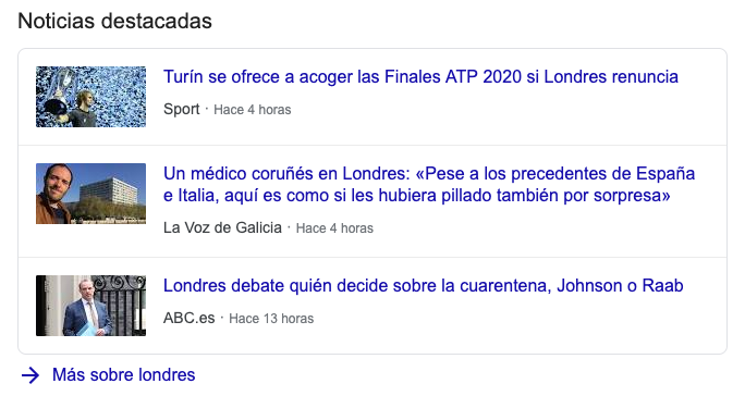 noticias destacadas en Google