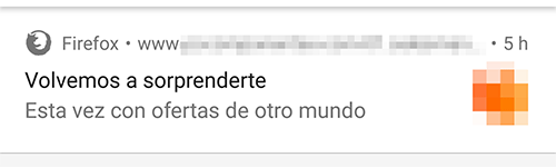 notificación push web en móvil