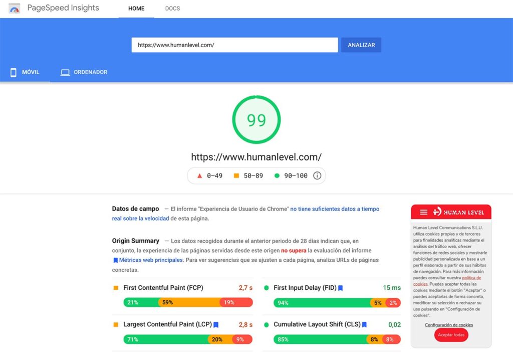 Page Speed Insights para SEO técnico