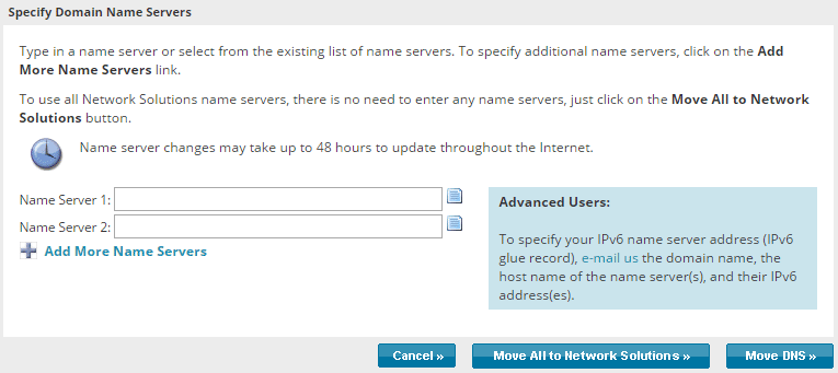 DNS server change panel