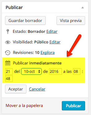 Programar publicaciones en WordPress