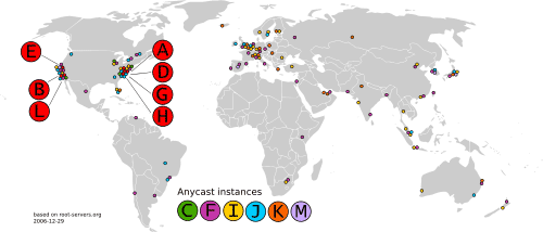 map of DNS root servers