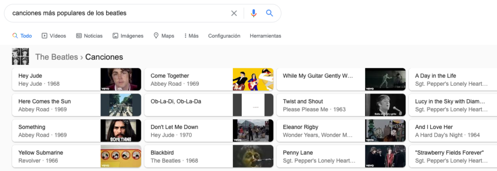 tarjetas enriquecidas en Google