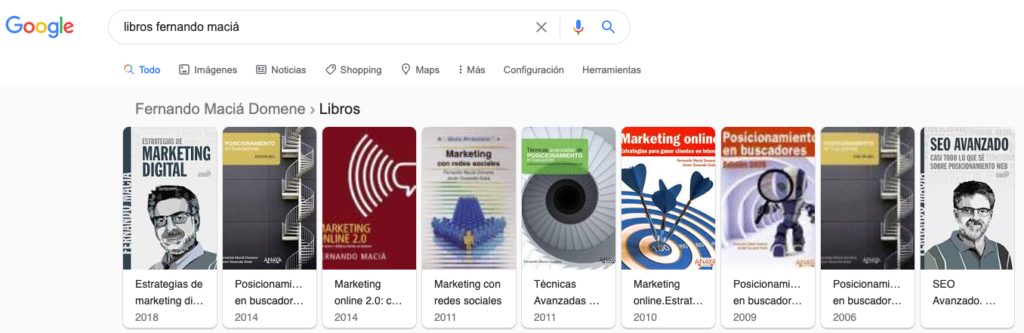 tarjetas enriquecidas en Google