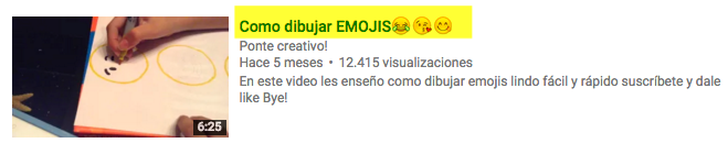 Título SEO para vídeo en YouTube con emojis