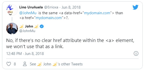 John Mueller's tweet on data-href links