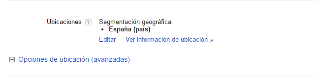 ubicaciones Administración de campañas Google AdWords